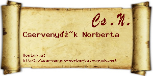 Cservenyák Norberta névjegykártya